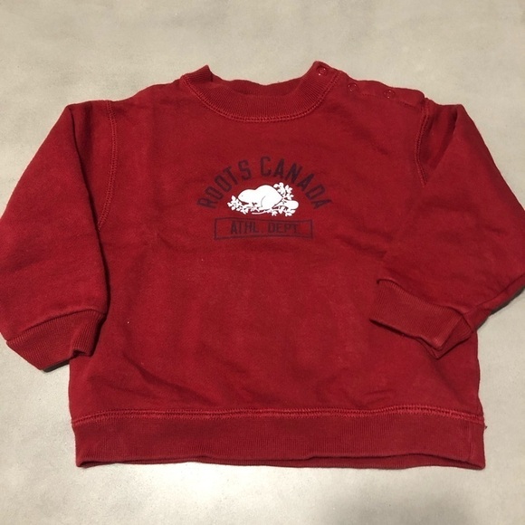 GAP / ROOTS OUTFIT Striped Shirt + Cargo Pants + Crew Sweatshirt - Picture 7 of 9